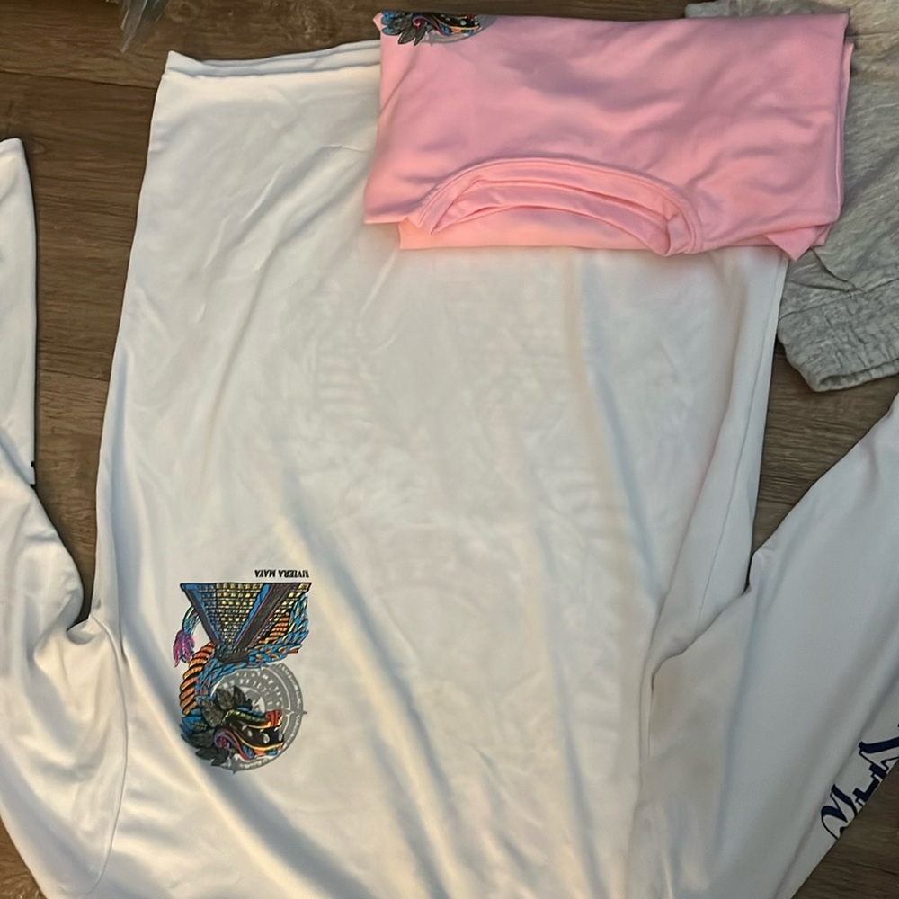 Matching tees, pink-womans white-men's